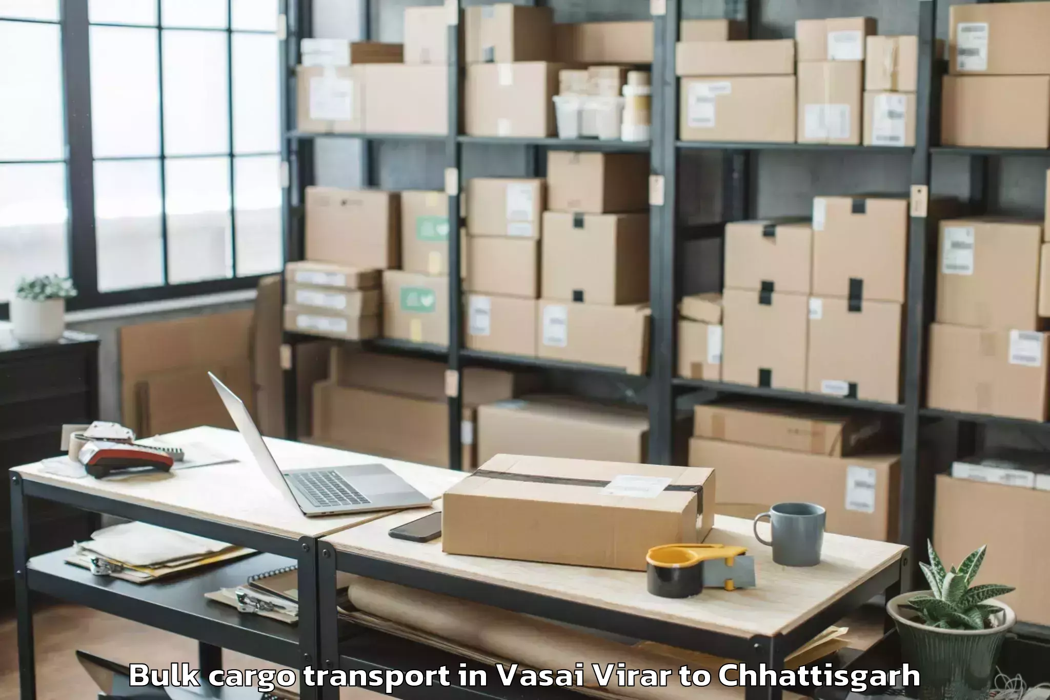 Easy Vasai Virar to Ambikapur Bulk Cargo Transport Booking